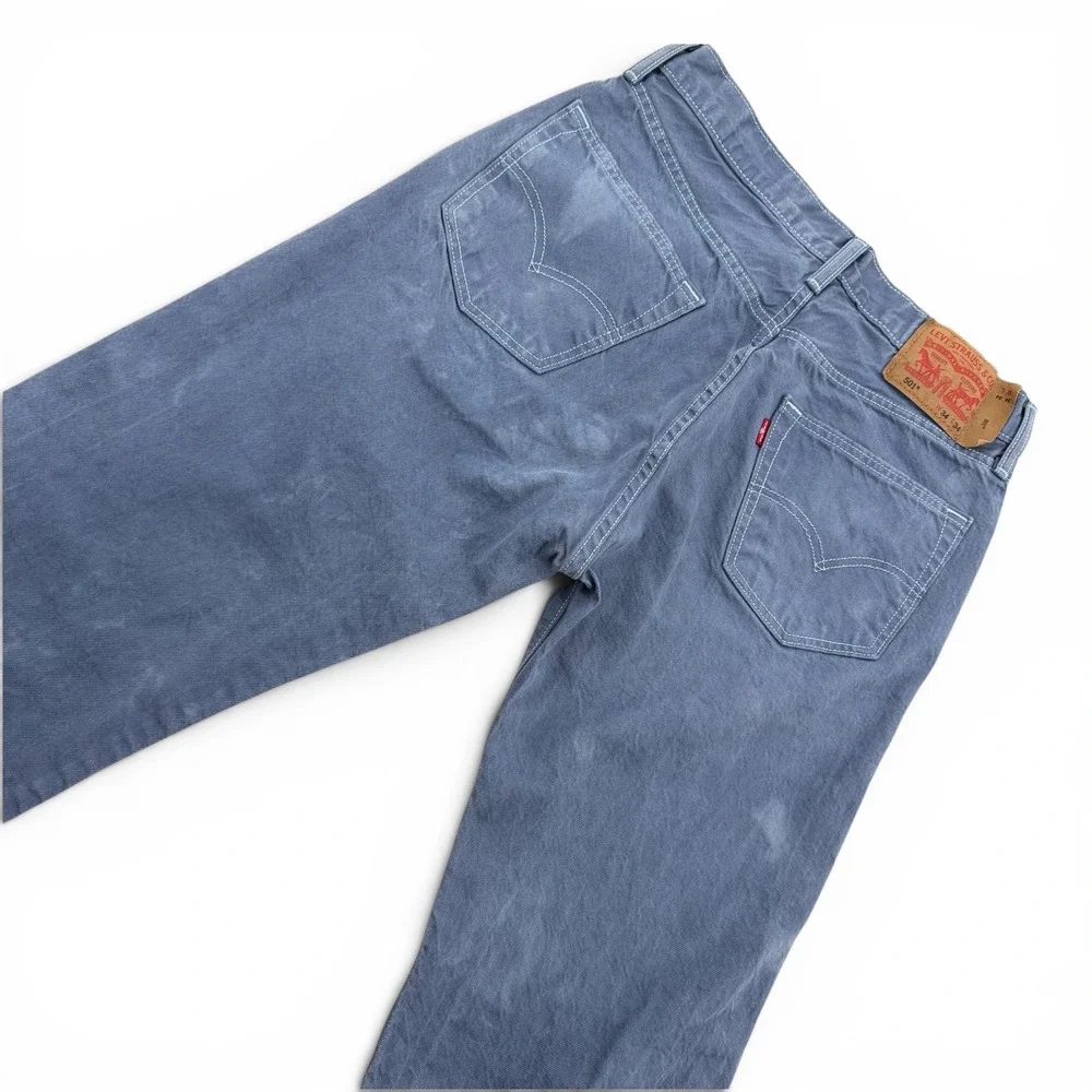 Levi's 501 Original Fit Mens W34 L34 Blue Garment Dyed Jeans